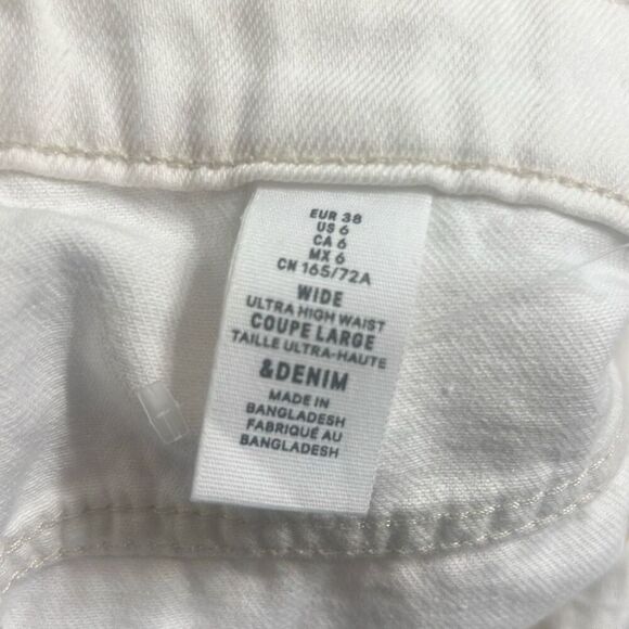 ✨H&M WHITE WIDE ULTRA HIGH SZ 6 WHITE JEANS✨ - Picture 8 of 10